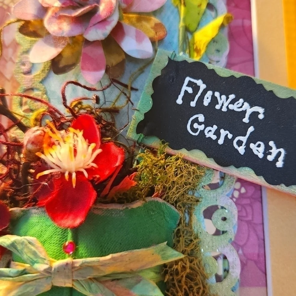 Handcrafted 3D Framed approx (7.5 x 9) GardenFloral Design.Home Decor or gift it